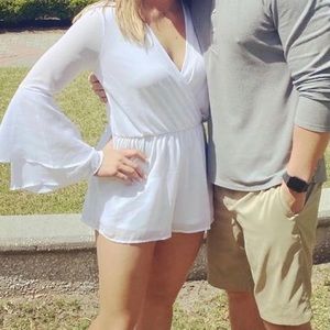 White long sleeve romper